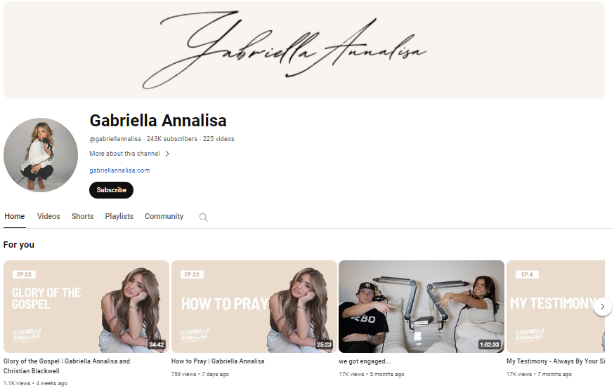 Gabriella Annalisa Youtube Career