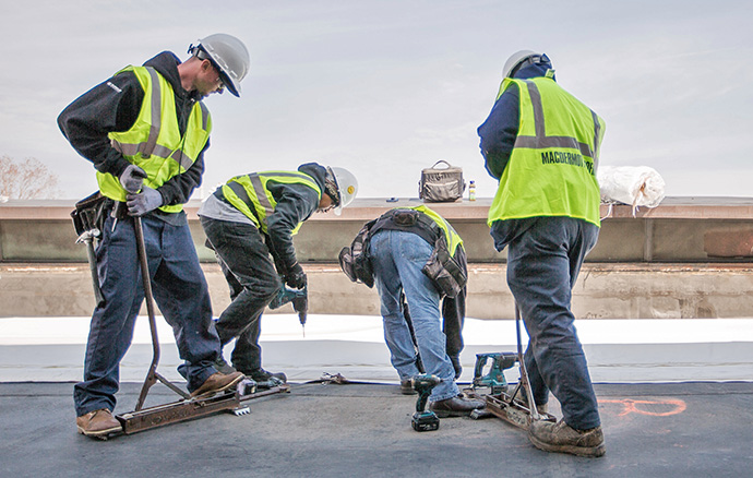 Commercial roof installation